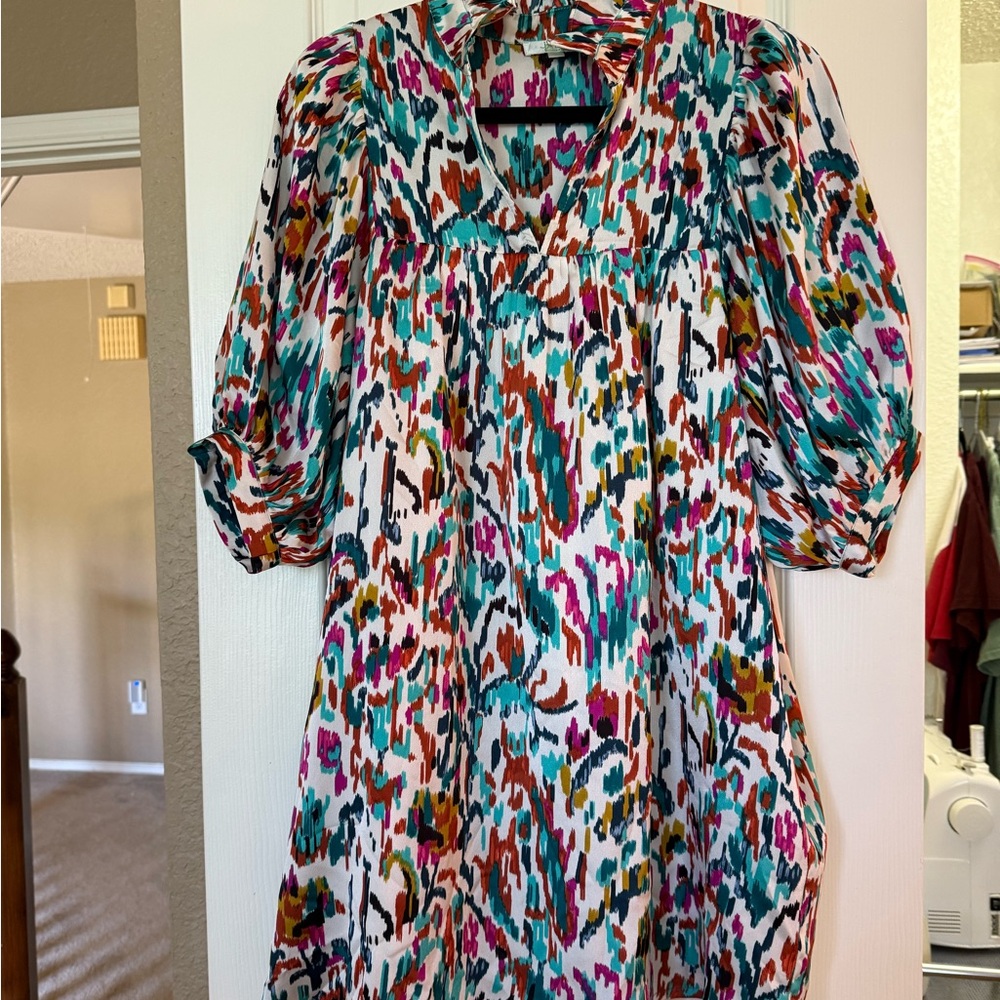 Multicolor Abstract Print Women's Dress